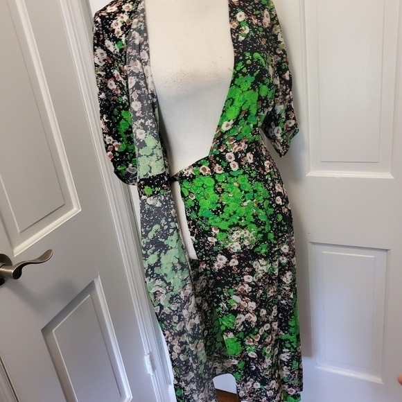 EC Stockholm Atelier & Other Stories Green Floral Print Wrap Dress, Size 4 - Picture 6 of 13